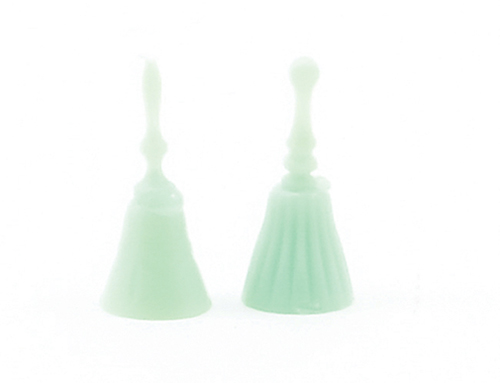 Dollhouse Miniature Dinner Bells, 2Pc Jadeite